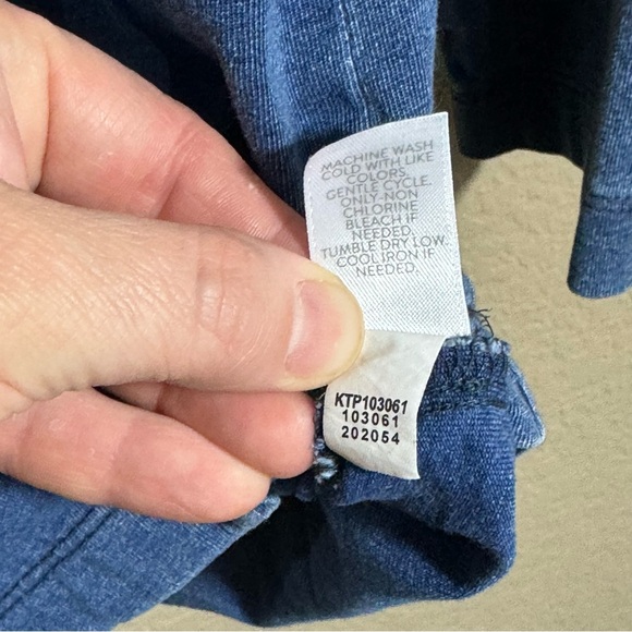 Women’s J Jill Pure Jill Indigo Top Size XS Blue 3/4 Sleeve Knit Pullover Pocket - Picture 7 of 7